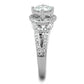 TK1681 - High polished (no plating) Stainless Steel Ring with AAA Grade CZ  in Clear-3