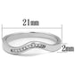TK1682 - High polished (no plating) Stainless Steel Ring with AAA Grade CZ  in Clear-1