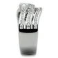 TK1683 - High polished (no plating) Stainless Steel Ring with AAA Grade CZ  in Clear-3