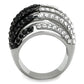TK1686 - Two-Tone IP Black Stainless Steel Ring with Top Grade Crystal  in Jet-2
