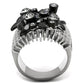 TK1687 - Two-Tone IP Black Stainless Steel Ring with Top Grade Crystal  in Black Diamond-2