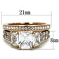 TK1690 - IP Rose Gold(Ion Plating) Stainless Steel Ring with AAA Grade CZ  in Clear-1