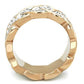 TK1691 - Two-Tone IP Rose Gold Stainless Steel Ring with Top Grade Crystal  in Clear-2