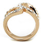 TK1695 - IP Rose Gold(Ion Plating) Stainless Steel Ring with Top Grade Crystal  in Clear-2