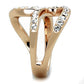 TK1695 - IP Rose Gold(Ion Plating) Stainless Steel Ring with Top Grade Crystal  in Clear-3