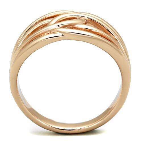 TK1696 - IP Rose Gold(Ion Plating) Stainless Steel Ring with No Stone-2