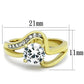 TK1702 - Two-Tone IP Gold (Ion Plating) Stainless Steel Ring with AAA Grade CZ  in Clear-1
