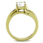 TK1702 - Two-Tone IP Gold (Ion Plating) Stainless Steel Ring with AAA Grade CZ  in Clear-2