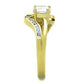 TK1702 - Two-Tone IP Gold (Ion Plating) Stainless Steel Ring with AAA Grade CZ  in Clear-3