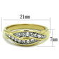TK1704 - Two-Tone IP Gold (Ion Plating) Stainless Steel Ring with Top Grade Crystal  in Clear-1