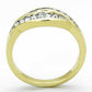 TK1704 - Two-Tone IP Gold (Ion Plating) Stainless Steel Ring with Top Grade Crystal  in Clear-2