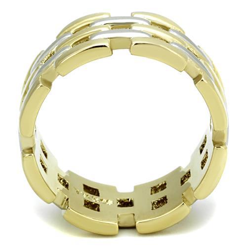 TK1705 - Two-Tone IP Gold (Ion Plating) Stainless Steel Ring with No Stone-2