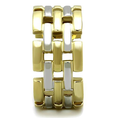 TK1705 - Two-Tone IP Gold (Ion Plating) Stainless Steel Ring with No Stone-3