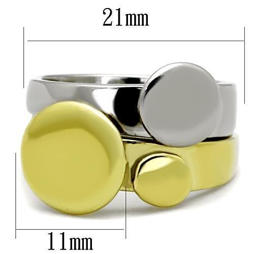 TK1706 - Two-Tone IP Gold (Ion Plating) Stainless Steel Ring with No Stone-1