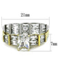 TK1708 - Two-Tone IP Gold (Ion Plating) Stainless Steel Ring with AAA Grade CZ  in Clear-1
