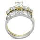 TK1708 - Two-Tone IP Gold (Ion Plating) Stainless Steel Ring with AAA Grade CZ  in Clear-2