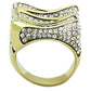 TK1709 - IP Gold(Ion Plating) Stainless Steel Ring with Top Grade Crystal  in Clear-2