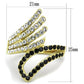TK1710 - IP Gold(Ion Plating) Stainless Steel Ring with Top Grade Crystal  in Jet-1