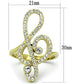 TK1714 - IP Gold(Ion Plating) Stainless Steel Ring with Top Grade Crystal  in Clear-1