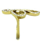 TK1714 - IP Gold(Ion Plating) Stainless Steel Ring with Top Grade Crystal  in Clear-3