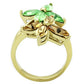 TK1715 - IP Gold(Ion Plating) Stainless Steel Ring with Top Grade Crystal  in Multi Color-2