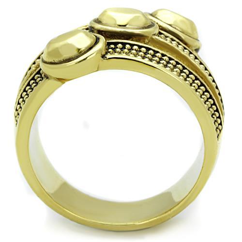 TK1718 - IP Gold(Ion Plating) Stainless Steel Ring with Epoxy  in Jet-2