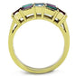 TK1719 - IP Gold(Ion Plating) Stainless Steel Ring with Top Grade Crystal  in Multi Color-2