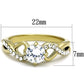 TK1722 - IP Gold(Ion Plating) Stainless Steel Ring with AAA Grade CZ  in Clear-1