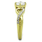 TK1722 - IP Gold(Ion Plating) Stainless Steel Ring with AAA Grade CZ  in Clear-3