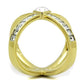 TK1726 - IP Gold(Ion Plating) Stainless Steel Ring with Top Grade Crystal  in Clear-2