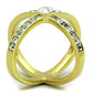 TK1726 - IP Gold(Ion Plating) Stainless Steel Ring with Top Grade Crystal  in Clear-3