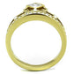 TK1727 - IP Gold(Ion Plating) Stainless Steel Ring with AAA Grade CZ  in Clear-2