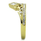 TK1727 - IP Gold(Ion Plating) Stainless Steel Ring with AAA Grade CZ  in Clear-3