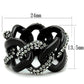 TK1731 - IP Black(Ion Plating) Stainless Steel Ring with Top Grade Crystal  in Black Diamond-1