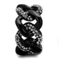 TK1731 - IP Black(Ion Plating) Stainless Steel Ring with Top Grade Crystal  in Black Diamond-3