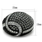 TK1733 - Two-Tone IP Black Stainless Steel Ring with Top Grade Crystal  in Black Diamond-1