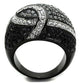 TK1733 - Two-Tone IP Black Stainless Steel Ring with Top Grade Crystal  in Black Diamond-2