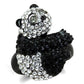 TK1735 - Two-Tone IP Black Stainless Steel Ring with Top Grade Crystal  in Black Diamond-4