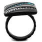TK1736 - IP Black(Ion Plating) Stainless Steel Ring with Top Grade Crystal  in Blue Zircon-2