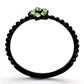 TK1739 - IP Black(Ion Plating) Stainless Steel Ring with Top Grade Crystal  in Peridot-2