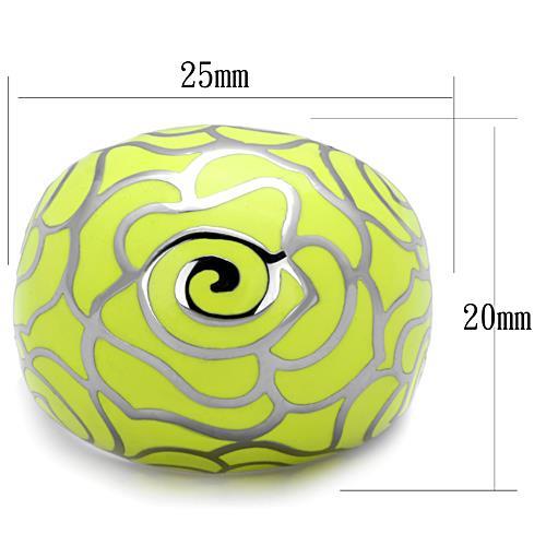 TK1740 - High polished (no plating) Stainless Steel Ring with Epoxy  in Citrine Yellow-1