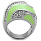 TK1741 - High polished (no plating) Stainless Steel Ring with Top Grade Crystal  in Clear-2