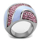 TK1744 - High polished (no plating) Stainless Steel Ring with Top Grade Crystal  in Light Rose-2