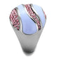 TK1744 - High polished (no plating) Stainless Steel Ring with Top Grade Crystal  in Light Rose-3