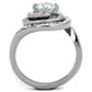 TK1746 - High polished (no plating) Stainless Steel Ring with AAA Grade CZ  in Clear-2