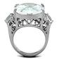 TK1747 - High polished (no plating) Stainless Steel Ring with AAA Grade CZ  in Clear-2