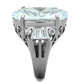 TK1747 - High polished (no plating) Stainless Steel Ring with AAA Grade CZ  in Clear-3