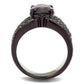TK1752DC - IP Dark Brown (IP coffee) Stainless Steel Ring with AAA Grade CZ  in Amethyst-2