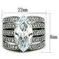 TK1752 - High polished (no plating) Stainless Steel Ring with AAA Grade CZ  in Clear-1