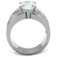 TK1752 - High polished (no plating) Stainless Steel Ring with AAA Grade CZ  in Clear-2